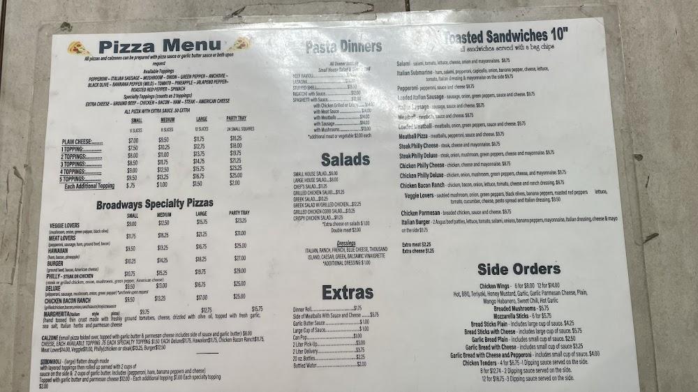 Broadway Pizza (Cleveland Ohio) Menu image 2